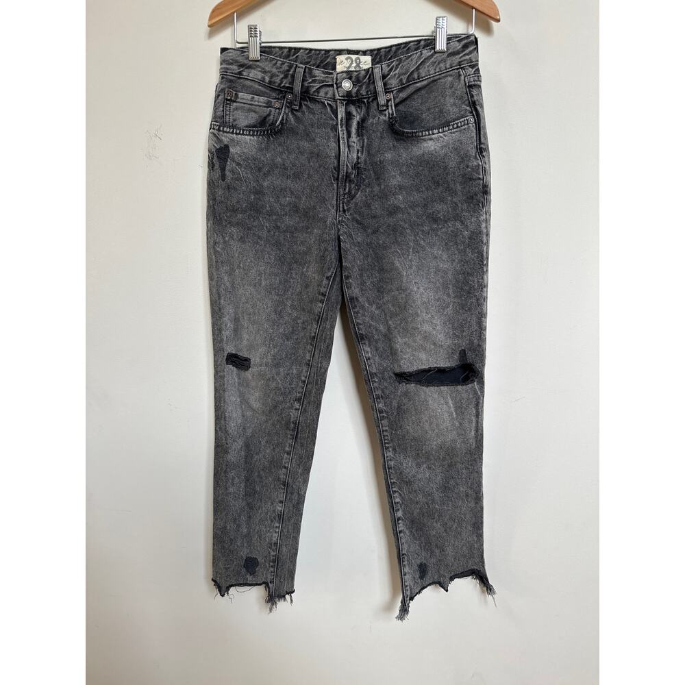 We The Free Free People Faded Black Grey Distressed Jeans Size 28